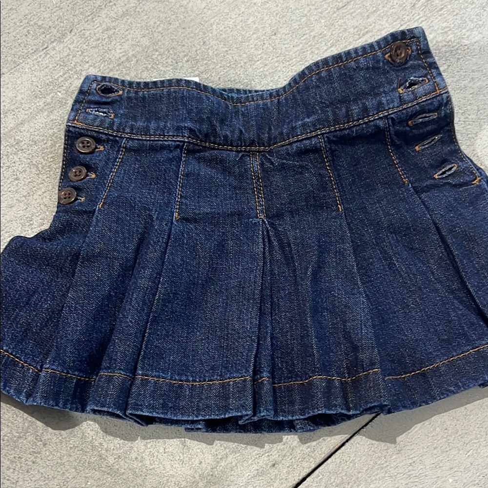 Polo Ralph Lauren Dark Blue Denim Pleated Skirt